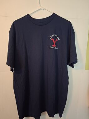 Men's Navy Yellowstone Dutton Ranch Logo Tee